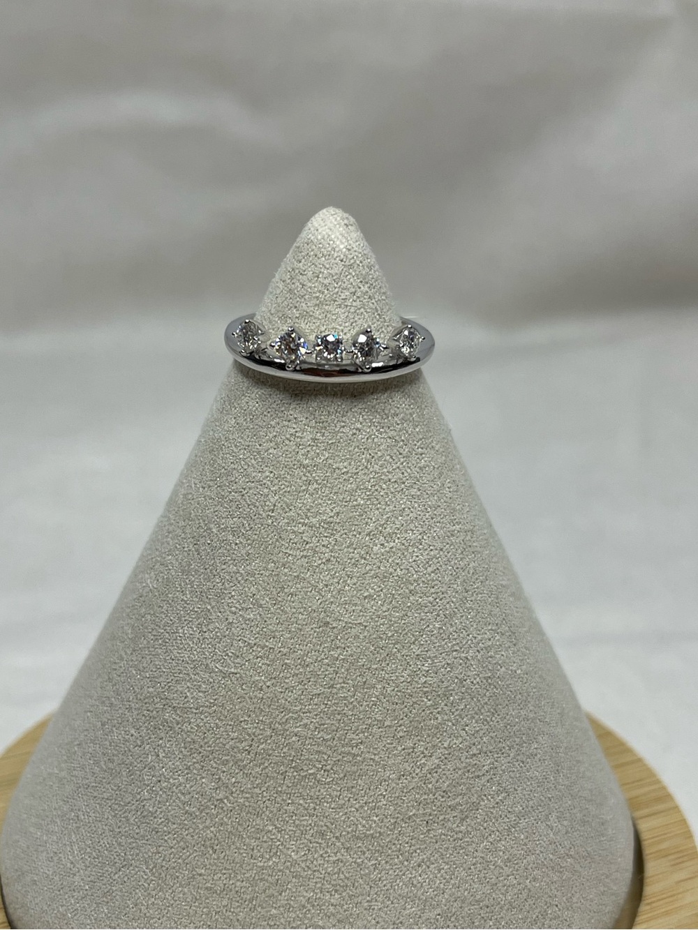 Sterling Silver Moissanite Five-Stone Band
